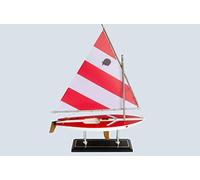 LK Scale Models Decorazione classica in legno rosso e bianco Sunfish modello barca a vela 40,6 cm - 1