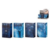 LK Trend & Style 4 scatole per sigarette, design jeans, blu, 20 sigarette, plastica, funzione clic, 9,5 x 6,3 x 2,9 cm
