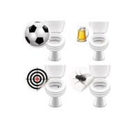 LK-Trend & Style - Set di 8 adesivi per WC e orinatoio, trasparenti, motivo farfalla, calcio, bicchiere di birra, oblò, diametro 20-30 mm, impermeabili, per WC e Pissoir