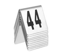 LKAMCBZMF Carte dei Numeri dei tavoli, Tabella dei Numeri della Tenda in Acciaio Inossidabile 1-50 O 1-100 Impilabile su Due Lati 50x40x35 Mm(No. 1-50)
