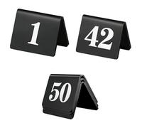 LKAMCBZMF Carte dei Numeri dei tavoli, Tabella Numeri Carte 1-50 Acrilico Bifacciale Nero 50 Pz