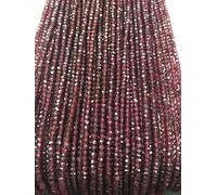 LKBEADS 5 Strands Pack, Garnet Faceted 3mm, Red Garnet Faceted, Faceted Rundel