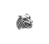 LKBEADS Anello Howling Wolf Statement in acciaio inossidabile 316L placcato argento, misura regolabile, gioiello per ogni occasione |LK_SLF_CHR_0589_RR