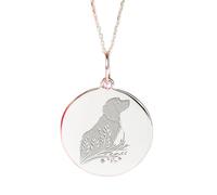 LKBEADS Argento sterling 925 | collana boykin spaniel | ciondolo cane | con catena da 18 pollici. Misura penna: 24 mm | grazioso ciondolo placcato argento, gioiello unisex fatto a mano | LK_PNK_02415