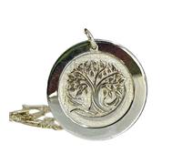 LKBEADS Argento sterling 925 | collana con albero della vita | inciso a | con catena da 18 pollici. Misura: 24 mm | ciondolo con ciondolo placcato argento, gioielli unisex fatti a mano | LKRPS_00325