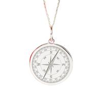 LKBEADS Argento sterling 925|collana con ciondolo a forma di bussola|ciondolo delicato|con catena da 18 pollici|misura penna: 24 mm|gioielli unisex fatti a mano con placcatura in argento|LK_PNK_02390