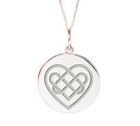 LKBEADS Argento sterling 925 | collana con nodo a cuore celtico | grazioso ciondolo d'amore | con catena da 18 pollici | misura penna: 24 mm | ciondolo celtico placcato argento unisex | LK_PNK_02297