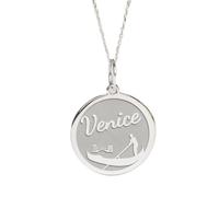 LKBEADS Argento sterling 925 | collana Venezia Italia | ciondolo souvenir | con catena da 18 pollici. Misura penna: 24 mm | grazioso ciondolo ricordo placcato argento unisex | LKRPS_00168