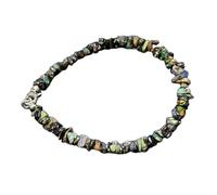 LKBEADS Bracciale a maglie in opale etiope naturale 4x4 mm, pietra preziosa grezza multicolore, lunghezza 7 pollici, impilabile, gioiello fatto a mano |LK_SLNK_00324