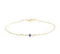 LKBEADS Bracciale con perle d'acqua dolce e zaffiro blu da 3,5 mm, taglio a rondella e a forma di pneumatico, lunghezza 7 pollici, placcato oro, per uomo e donna | LK_STACK_07217