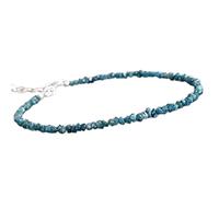 LKBEADS Bracciale con perline a forma di pepita di diamante blu da 2,5-3 mm, taglio grezzo, chiusura placcata in argento regolabile da 7 pollici, per uomo e donna | LK_STACK_01423