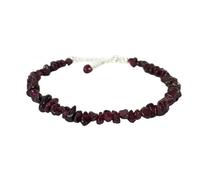 LKBEADS Bracciale con perline lisce a forma di pepita di granato da 3-6 mm, chiusura regolabile in argento placcato, da 7 pollici, per uomo e donna | LK_STACK_03052