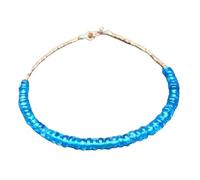 LKBEADS Bracciale con perline lisce a forma di rondella da 3 mm in apatite blu neon, chiusura placcata in oro rosa da 7 pollici, per uomo e donna | LK_STACK_05158