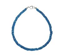 LKBEADS Bracciale con perline sfaccettate a forma di rondella da 3 mm in apatite blu neon, chiusura placcata in argento da 7 pollici, per uomo e donna | LK_STACK_05149
