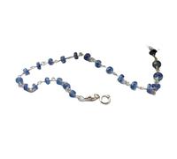 LKBEADS Bracciale con perline sfaccettate a forma di rondella in cianite da 3 mm, chiusura placcata in argento da 7 pollici, per uomo e donna | LK_STACK_03968