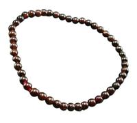 LKBEADS Bracciale elastico con perle lisce di granato almandino naturale da 4 mm, forma rotonda, colore rosso, lunghezza 7 pollici, ideale come regalo unisex per la e come portafortuna |L_STBC_00234