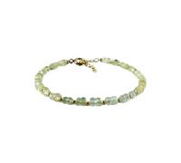 LKBEADS Bracciale in prehnite sfumata da 3 mm con perline sfaccettate a forma di rondella, chiusura regolabile placcata in oro da 7 pollici per uomo e donna | LK_STACK_05200