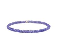 LKBEADS Braccialetto elastico in pietra naturale di Tanzanite, 3 mm, sfaccettato, 7 pollici, per donne e uomini, taglia regolabile, Free, Gemstone, Dainty Tanzanite Stretch, Viola