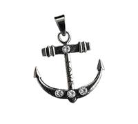 LKBEADS Ciondolo a forma di ancora dell'amore in acciaio inossidabile 34x33mm, placcato argento, senza catena, fatto a mano per uomo e donna, simbolo di potere, gioiello significativo |LK_SSC_0121