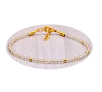 LKBEADS Citrine rondelle 3mm faceted 7inch Sterling Silver Stacking Beaded Bracelet, Simple Layering, Dainty Gemstone Bracelet, Fine Jewelry, Minimalist,