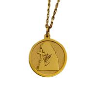 LKBEADS Collana argento sterling 925 22-26 mm catena 18 pollici Gesù che tiene la croce - cristiano gioielli religiosi di protezione religioso per anime devote placcatura oro |LKRPG_01993
