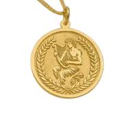 LKBEADS Collana argento sterling 925 22 mm catena 18 pollici ciondolo Apollo - dio del sole mitologia greca unica lui o lei ispirata alla luce placcatura oro |LKRPG_01843