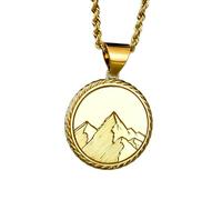 LKBEADS Collana argento sterling 925 22 mm catena 18 pollici gioielli viaggiatore di Sei la mia montagna coppie per anniversario placcatura oro|LKRPG_00359