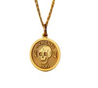 LKBEADS Collana argento sterling 925 24 mm catena 18 pollici amor fati stoicismo dio compleanno della mamma placcatura oro |LKRPG_01028