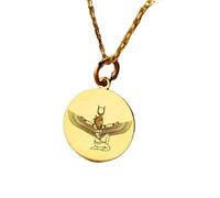 LKBEADS Collana argento sterling 925 24 mm catena 18 pollici Egitto egiziano antica dea egizia compleanno placcatura oro |LKRPG_01387