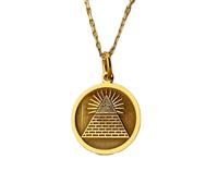 LKBEADS Collana argento sterling 925 24 mm catena 18 pollici illuminati che tutto vede della provvidenza per la mamma placcati oro |LKRPG_01058