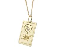 LKBEADS Collana argento sterling 925 24x16 mm catena da 18 pollici gioielli febbraio inciso placcatura oro|LKRPG_00159