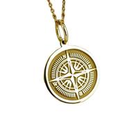 LKBEADS Collana argento sterling 925 28 mm catena 18 pollici medaglione con simbolo della vita famiglia guida stella polare placcatura oro a disco|LKRPG_00712