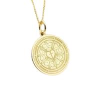 LKBEADS Collana argento sterling 925 28 mm catena 18 pollici pendente moneta religiosa con rosa Lutero ciondolo disco della Riforma protestante gioielli luterani placcatura oro|LKRPG_00742