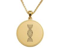 LKBEADS Collana con ciondolo a doppia elica del DNA incisa, realizzata in argento sterling 925 placcato oro, con catena a maglia fine da 45 cm. Gioielli fatti a mano per uomo e donna |LKD_EGP_00948