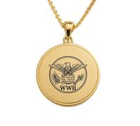 LKBEADS Collana con ciondolo a forma di aquila della Seconda Guerra Mondiale, realizzata in argento sterling 925 placcato oro, con catena a maglia fine da 45 cm. Gioielli fatti|LKD_EGP_00765