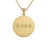 LKBEADS Collana con ciondolo a forma di battito cardiaco e scritta Love, realizzata in argento sterling 925 placcato oro, con catena a maglia fine da 45 cm. Gioielli fatti| LKD_EGP_00928