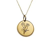 LKBEADS Collana con ciondolo a forma di fiore di narciso | LK_NLC_00835 | rotondo a disco floreale placcato oro per uomo e donna, 25 mm x 15 mm con catena a maglia da 45 cm, ispirato alla natura.