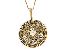 LKBEADS Collana con ciondolo a forma di gatto Freya in rilievo, realizzata in argento sterling 925 con placcatura in oro, catena a maglia da 45 cm, fatti a mano |LK_EMBO_00579