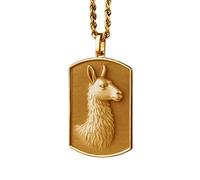 LKBEADS Collana con ciondolo a forma di lama 3D in argento sterling 925, rettangolare, con catena a maglia fine da 45 cm e ciondolo placcato oro. Gioiello significativo |LKD_3DM_00126