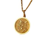 LKBEADS Collana con ciondolo a forma di lupo placcato oro |LK_NLC_01297 | Collana con ciondolo a forma di lupo placcato oro |LK_NLC_01297