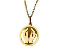 LKBEADS Collana con ciondolo a forma di mani che si aiutano colore oro |LK_NLC_01470