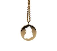 LKBEADS Collana con ciondolo a forma di mappa della Germania dell'Est in argento sterling 925, ciondolo rotondo per uomo e donna, cavo da 45 cm, souvenir di viaggio, regalo,|LKN_MAP_00462