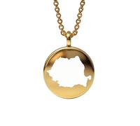 LKBEADS Collana con ciondolo a forma di mappa della Romania in argento sterling 925, ciondolo rotondo, gioiello per uomo e donna, cavo da 45 cm, souvenir di viaggio, regalo,|LKN_MAP_00649