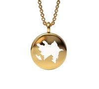 LKBEADS Collana con ciondolo a forma di mappa dell'Azerbaigian in argento sterling 925, ciondolo rotondo per uomo e donna, cavo da 45 cm, souvenir di viaggio, regalo,|LKN_MAP_00627