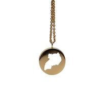 LKBEADS Collana con ciondolo a forma di mappa dell'Uganda in argento sterling 925, ciondolo rotondo, gioiello per uomo e donna, cavo da 45 cm, souvenir di viaggio, regalo,|LKN_MAP_00318