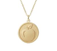 LKBEADS Collana con ciondolo a forma di mela per donna|LK_NLC_01159 | e uomo ciondolo rotondo da 24 mm con design a frutta e placcatura color oro catena a maglie da gioiello alla moda regalo