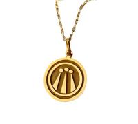 LKBEADS Collana con ciondolo a forma di simbolo Awen color oro|LK_NLC_00950 | a disco celtico rotondo placcato, simbolo spirituale, con catena a maglia da 45 cm, gioiello ispiratore e di tradizione.