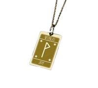 LKBEADS Collana con ciondolo a forma di simbolo della gioia, realizzata in argento sterling 925 placcato oro, con catena a maglia fine da 45 cm. Gioielli fatti a mano per uomo e donna |LKD_EGP_00102