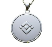 LKBEADS Collana con ciondolo a forma rotonda Digital Nexus Emblem in rilievo, realizzata in argento sterling 925 con placcatura in argento e catena a maglia fine da 45 cm (18") |LK_EMBO_00983