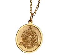 LKBEADS Collana con ciondolo a nodo della Trinità in rilievo, realizzata in argento sterling 925 con placcatura in oro, catena a maglia da 45 cm, fatti a mano |LK_EMBO_00058